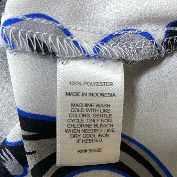 Express The Portofino Shirt Slim Fit White Black Blue Printed Size XS - Picture 5 of 5